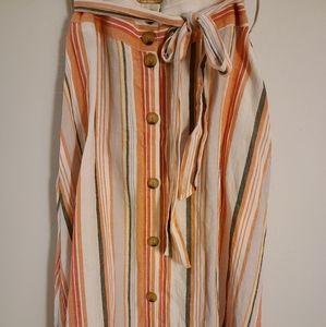 A New Day Striped High-Rise Button-Front Skirt